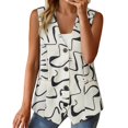 thumbnail image 7 of VISALY Sleeveless Button Down Vest for Women V Neck Loose Casual Waistcoat with Pockets Polka Dot Printed Layering Outerwear Loose Business Dressy Casual Work Office Waistcoat Blazer Vest Beige L, 7 of 7