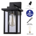 thumbnail image 4 of C Cattleya 2-Pack Powder-Coated Black Outdoor Wall Sconces with Clear Glass Panes for Patio,Porch  and Garage(E26), 4 of 8