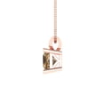 thumbnail image 2 of 2.5 ct Brilliant Princess Cut Solitaire Champagne 14k Rose Solid Gold Everyday Affordable Designer Necklace Pendant with 18" Chain, 2 of 6