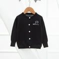 thumbnail image 2 of ZACPNCV Toddler Girls Boys Sweater Cardigan Long Sleeve Button Down Solid Knit Cardigan School Uniforms Black 4-5 Years, 2 of 4