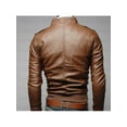 thumbnail image 3 of Genuiskids Men's Motorcycle Jacket Classic Coat PU Leather Vintage Zipper Plus Thick Coat Tops Outerwear with Pockets, 3 of 5