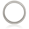thumbnail image 3 of Titanium 8mm Ridged Edge Plain Classic Wedding Band Ring, 3 of 9