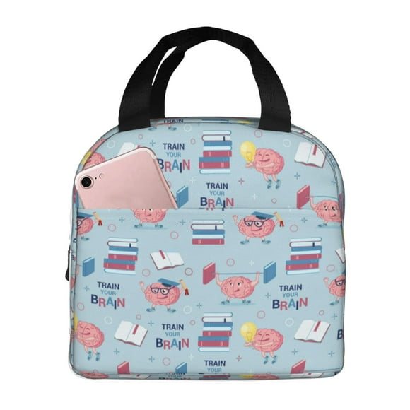Easygdp Brain Training Bolsa Térmica Premium - Tela Oxford Impermeable, Gran Capacidad, Bolsillo Frontal, Unisex para Trabajo, Escuela, Actividades al Aire Libre y Picnics