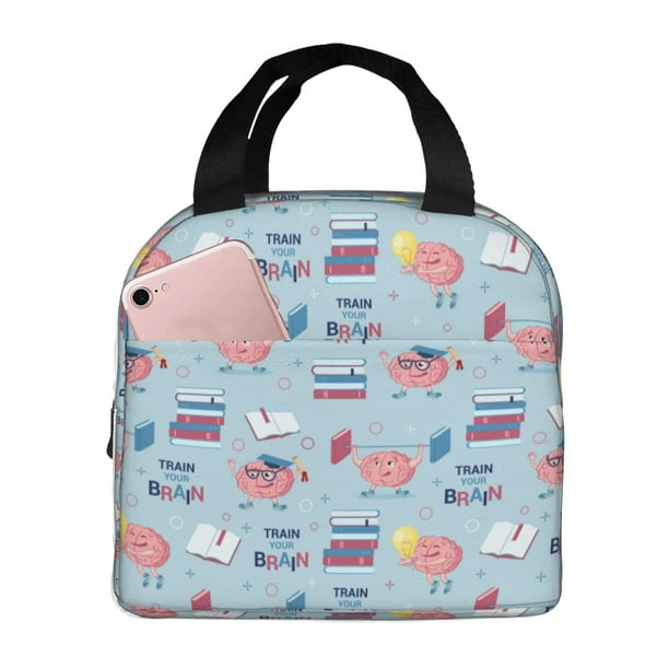 Easygdp Brain Training Bolsa Térmica Premium - Tela Oxford Impermeable, Gran Capacidad, Bolsillo Frontal, Unisex para Trabajo, Escuela, Actividades al Aire Libre y Picnics