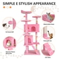 thumbnail image 5 of 54 inch Cat Trees and Towers for Indoor Cats, Cat Condo Scratching Post for Adult Cats, Multi-Level Cat Towers for Small Cats, Pink, 5 of 7