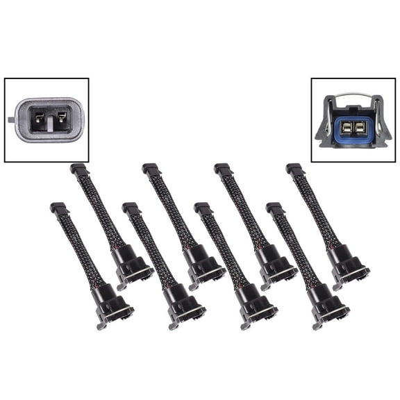 ICT Billet Wire Harness Adapter Compatible with Mini Delphi Multec 2 Harness Jetronic EV1 Fuel