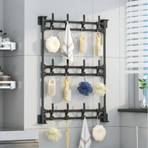 InsCrazy Floating Shelves Storage for Kitchen Bathroom Laundry Room Office, Multifunctional Hanging Rack Punch Free Self Adhesive Hook