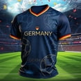 thumbnail image 5 of Zimjoy Germany Soccer Men's Shirts Crewneck Short Sleeve 2026 Country Team Tee Shirts Fan International Football Shirt Retro Streetwear Top Navy L, 5 of 5