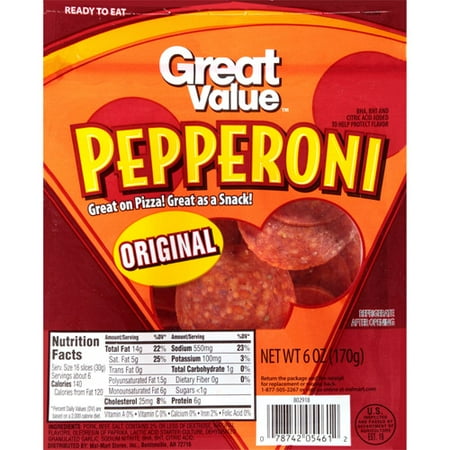 Great Value Original Pepperoni, 6 oz - Walmart.com