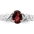 thumbnail image 5 of Sterling Silver Rhodium-Plated Garnet & Cz Ring (Size 7) Made In China qr756-7, 5 of 5