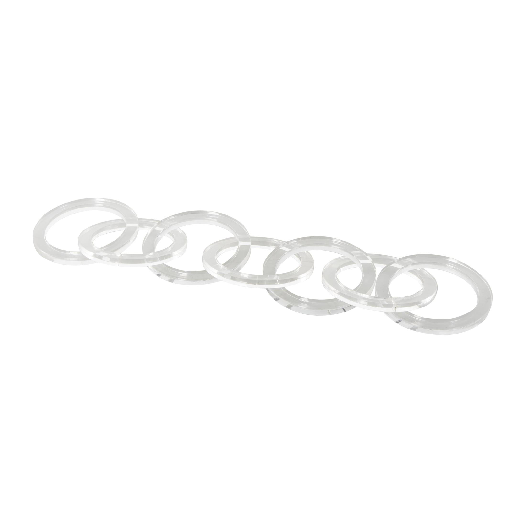 21" x 5" Clear Acrylic Plastic Circular 7 Link Chain Sculpture, by DecMode