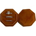 thumbnail image 3 of Velvet Treasures Engagement Ring Box - Vintage 3 Slot Octagon Jewelry Box for Wedding Ceremony, Display & Storage, Burnt, 3 of 4