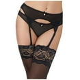 thumbnail image 2 of Porte-jarretelles pour Femmes en Dentelle Brodée Transparente avec Bas TTG, 2 of 8