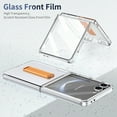 thumbnail image 3 of Dteck Case for Samsung Galaxy Z Flip 7,Slim PC Case Built-in Front Screen Protector Clear Kickstand Cover for Galaxy Z Flip 7,Orange, 3 of 9