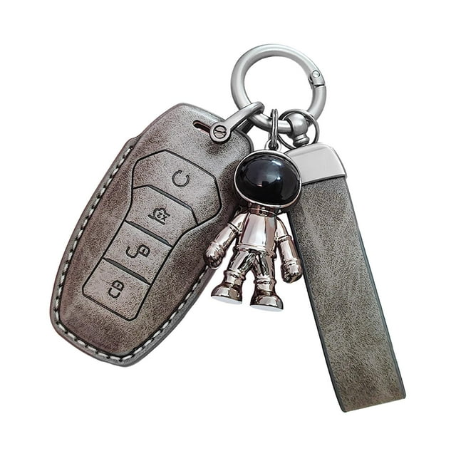 Car Key Fob Cover Protector Wear Resistant Waterproof Soft Automotive Key Holder Gray Black