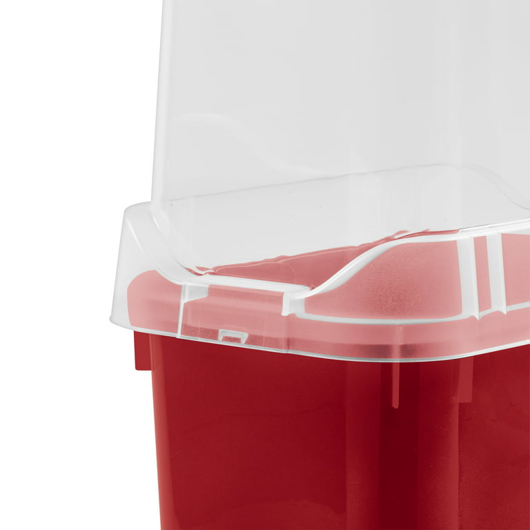 Sterilite 30 Gallon Tote Box Plastic, Infra Red, Set of 6 