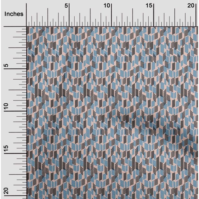 oneOone Silk Tabby Fabric Parallelogram Geometric Print Fabric BTY 42 Inch Wide