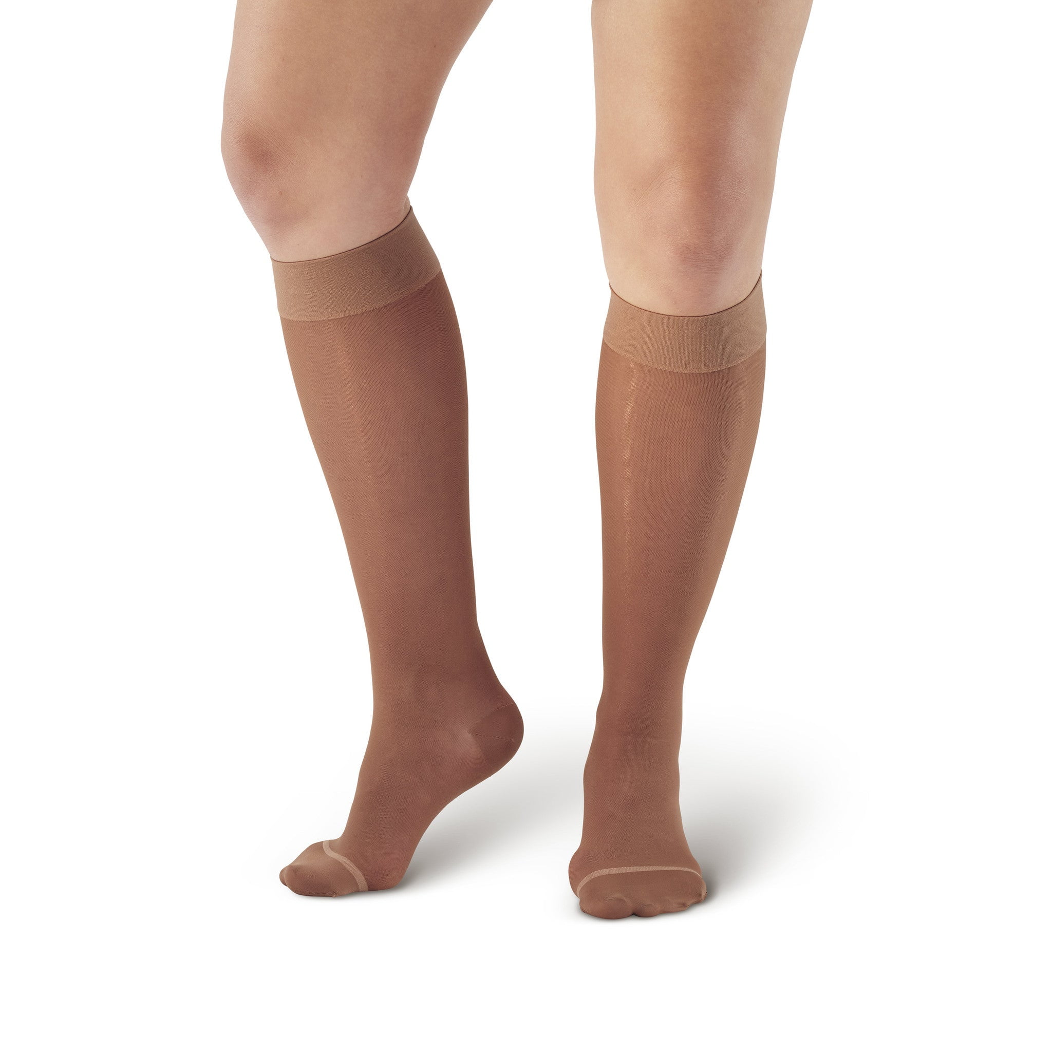Ames Walker AW Style 18 Sheer Support 20-30 mmHg Firm Compression Knee High Stockings LtNude XXLarge
