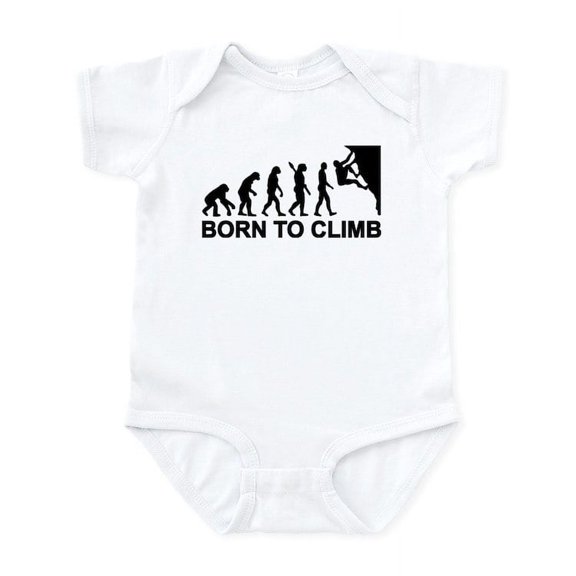 CafePress - Evolution Rock Climbing Infant Bodysuit - Baby Light Bodysuit, Size Newborn - 24 Months