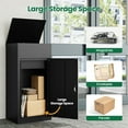 thumbnail image 2 of Fesbos Lockable Package Drop Box, Metal Package Delivery Box, Large Outdoor Storage Boxes Cabinet, Waterproof Anti-Theft Baffle Design, H41.3" x W19.7" x D16.1", Black, 2 of 8