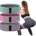 thumbnail image 1 of Bandas de resistencia para piernas y glúteos, bandas de cadera y glúteos de 3 niveles para ejercicios de sentadillas, set de bandas de glúteos de 3 niveles, regalo para mujeres, 1 of 4