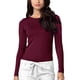 thumbnail image 1 of Adar Underscrubs para mujer - Camiseta cómoda de manga larga - 2900 - Borgoña - S, 1 of 5