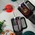 thumbnail image 4 of Firefighter Gifts for Men,40 oz American Flag Tumbler with Handle Lid and Straw Stainless Steel Cups Mug, Firefighter Stuff Supplies Accessories, 4 of 6
