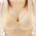 thumbnail image 2 of Bigersell Wireless Bras for Large Breasted Women Push up Bra No Underwire Female V-Neck Padded Bra Style-D36, Ladies Comfortable Strap Full-Coverage Bras Wire-Free Bralette S-6-Beige XXL, 2 of 3