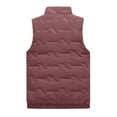 thumbnail image 3 of Men Puffer Vest Quilted Down Sleeveless Vests Stand Collar Solid Down Jacket Winter Warm Casual Full Zipper Streetwear for Running Golf Outdoor,Red 5XL, 3 of 3