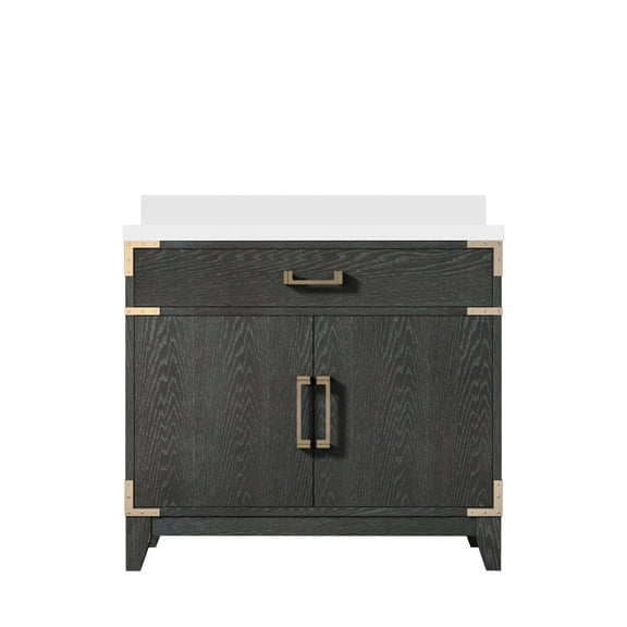 Harbor 36 in W x 22 in D Black Oak Single Bath Vanity and Cultured Marble Top