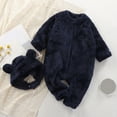 thumbnail image 4 of Sngxgn Baby Girl Romper Long Sleeve Jumpsuit Outfit Striped Ribbed Clothes for Girls(Navy,66), 4 of 4