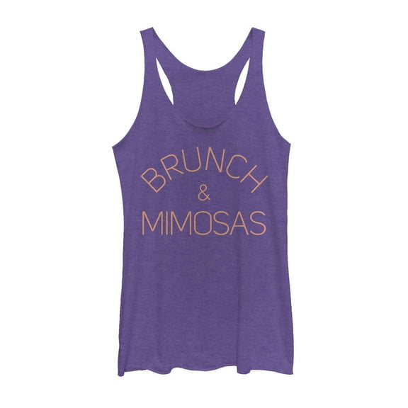 Women's CHIN UP Brunch and Mimosas Racerback Tank Top Purple Heather X Large