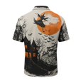 thumbnail image 4 of JULMCOMO Halloween Polo Shirts for Men Pumpkin Bat Castle Print Quick Dry Short Sleeve Casual Loose Golf Shirts Holiday Party Graphic Tees Orange 3XL, 4 of 6