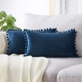 thumbnail image 2 of Throw Pillow Cover Velvet: 2PCS Pompom Pillow Case Cushion Cover Home Decoration, 2 of 7