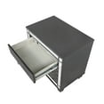 thumbnail image 6 of 4pc Modern Glam Style LED HB Gray Charcoal Finish Queen Size Panel Bedroom Set Solid Wood Furniture, 6 of 8