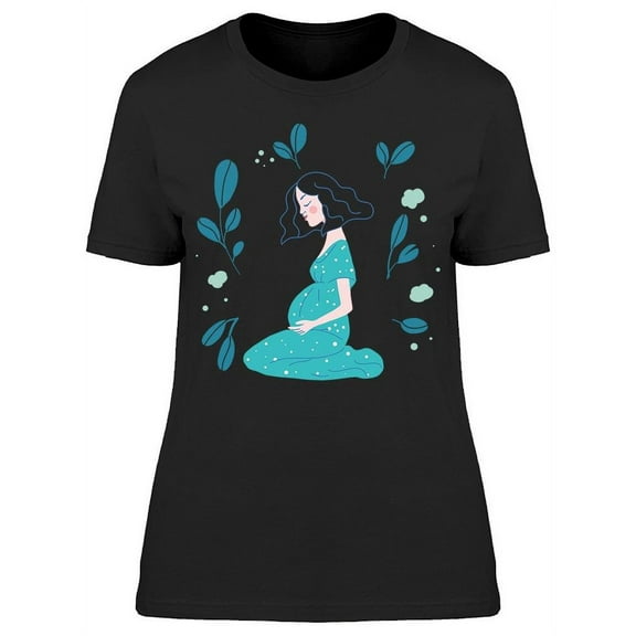 Pregnant Woman Feeling Her Baby T-Shirt Women -Image by Shutterstock, Female Medium