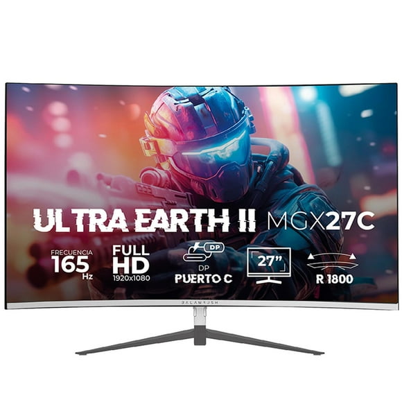 Monitor Gamer Curvo 27 BALAM RUSH ULTRA EARTH II MGX27C 1ms 165Hz FHD VA LED USB-C Blanco BR-938280 blanco