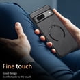 thumbnail image 5 of Magnetic Case Designed for Google Pixel 7A, [Wireless Charging Compatible] [Camera Lens Protection] Classic Luxury PU Leather Non-Slip Slim Shockproof Cover for Google Pixel 7A, Gray, 5 of 11