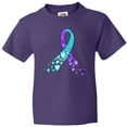 thumbnail image 3 of Inktastic Suicide Prevention Ribbon with Blue and Purple Hearts Youth T-Shirt, 3 of 5
