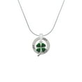 thumbnail image 2 of Delight Jewelry Silvertone Green Four Leaf Clover with Heart Leaves Joy Ring Charm Necklace, 18", 2 of 4