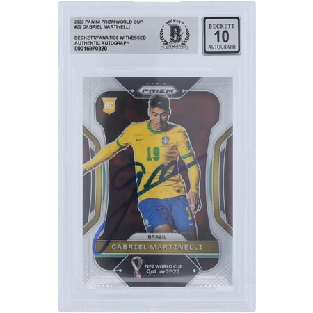Gabriel Martinelli Brazil FC Autographed 2022 Panini Prizm World Cup #29 Beckett Fanatics Witnessed Authenticated 10 Rookie Card - Fanatics Authentic Certified