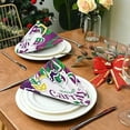 thumbnail image 3 of Coolnut Mardi Gras Cloth Napkins Set of 1, Oversized Washable Reusable Polyester Dinner Table Napkins for Family, Restaurant, Party Decor, 20 x 20 Inch, 3 of 7