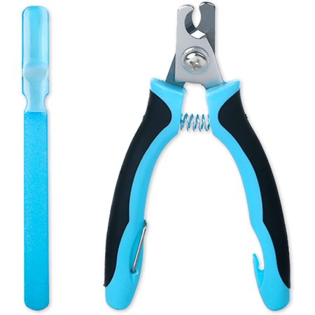 Dog & Cat Nail Clippers and Trimmer with Quick Sensor Razor Sharp Blades, Safety Guard to Avoid Overcutting, Free Nail File - Start Professional & Safe Pet Grooming at Home