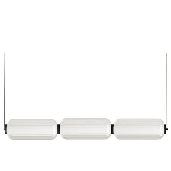 Dainolite 30W Horiz Pendant, MB, CLR Fluted Glass