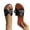 Black, variant on Women Knotted Strap Flat Slide Sandals Metal Eyelets Cushioned Footbed Plus Size Spring Summer Casual Shoes,Red