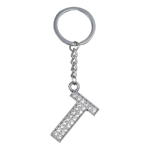 BAYAIXZ Creative English Alphabet Keychain Decorative Pendant Alloy Diamond Keychain (S,One Size)