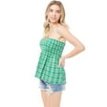 thumbnail image 3 of MixMatchy Women's Plaid Strapless Modal Smocked Tube Top, 3 of 6