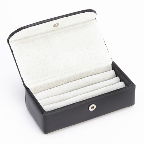 Royce Leather Men's Mini Cuff link Box Black