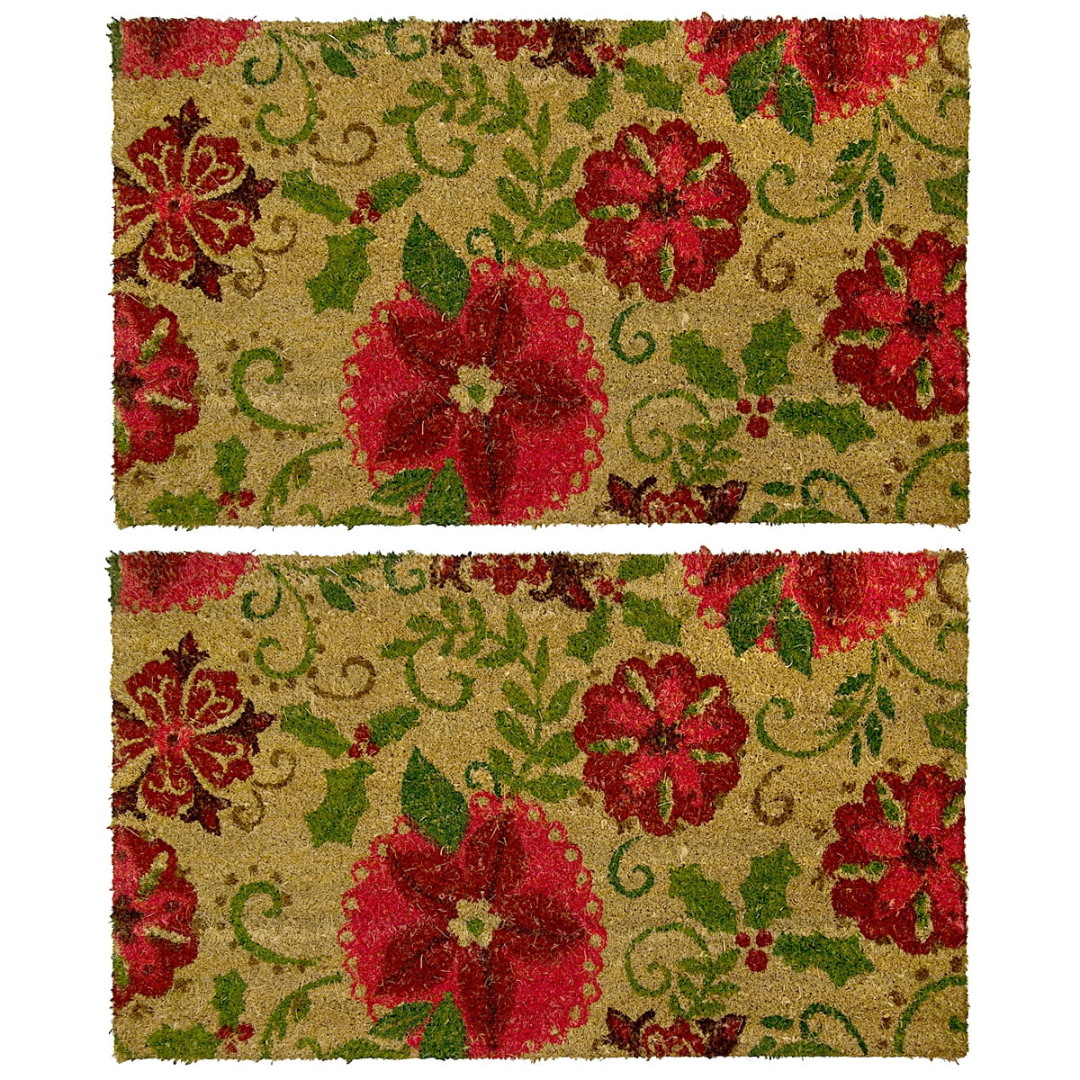 2 Pack Holiday Coir 17 X 29 Outdoor Doormats For Entrance Way Non