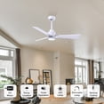 thumbnail image 5 of Matthews Fan Company AKLK-MWH-MWH-56 Alessandra 56” Matte White Ceiling Fan with 3 Blades, Integrated LED Light Kit, Remote Control, Indoor/Outdoor Wet Rated, 5 of 6